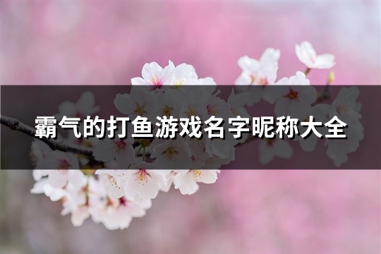 霸气的打鱼游戏名字昵称大全(精选158个)