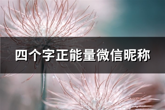 四个字正能量微信昵称(优选209个)