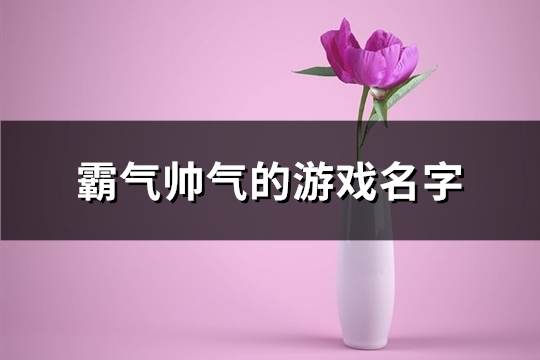 霸气帅气的游戏名字(572个)