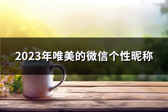 2023年唯美的微信个性昵称(612个)