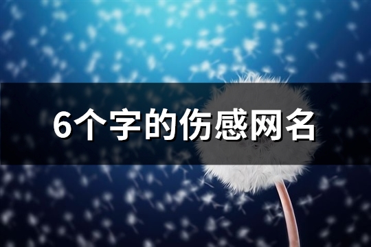 6个字的伤感网名(精选873个)