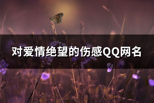 对爱情绝望的伤感QQ网名(优选196个)