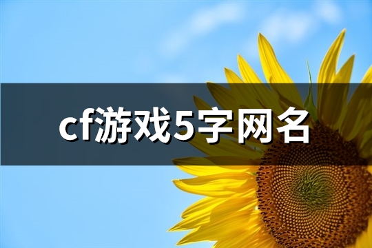 cf游戏5字网名(优选352个)