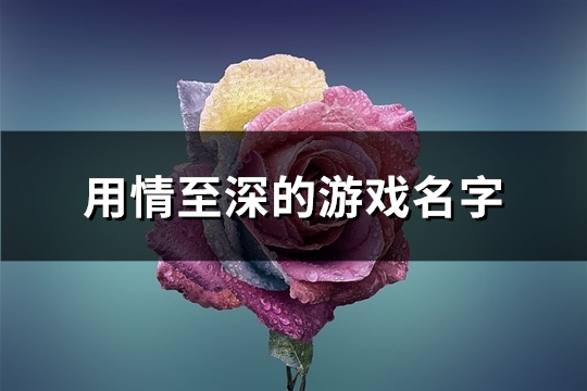 用情至深的游戏名字(优选229个) 用情至深的游戏名字(优选229个)