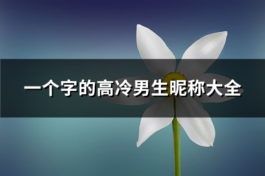 一个字的高冷男生昵称大全(共57个)