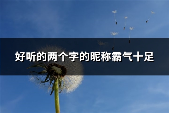 好听的两个字的昵称霸气十足(精选276个)