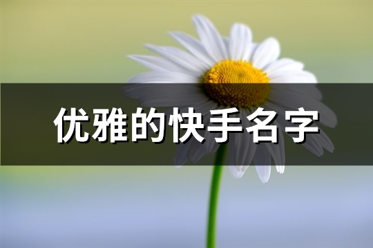 优雅的快手名字(精选376个)