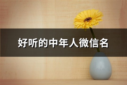 好听的中年人微信名(共466个) 好听的中年人微信名(共466个)