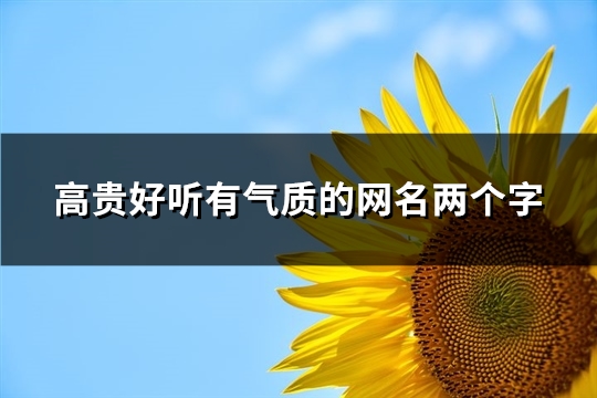 高贵好听有气质的网名两个字(优选454个)