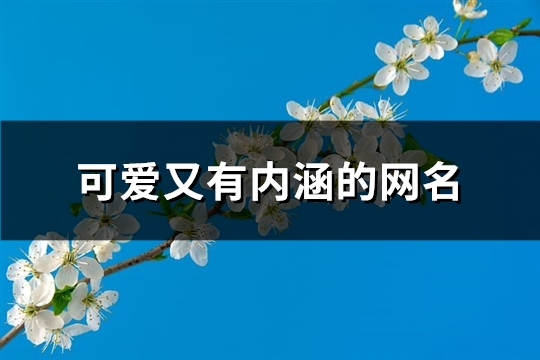 可爱又有内涵的网名(精选310个)