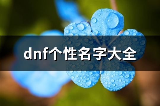 dnf个性名字大全(优选411个)