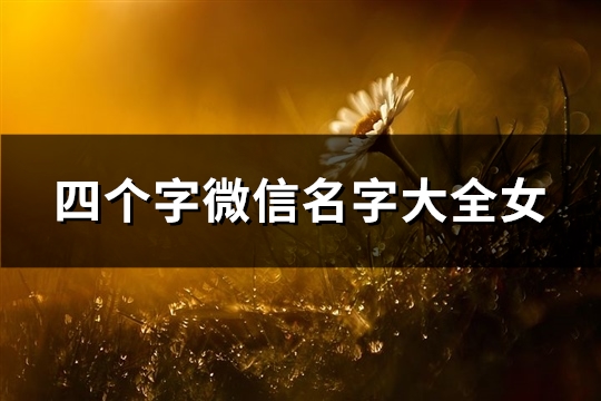 四个字微信名字大全女(精选973个)
