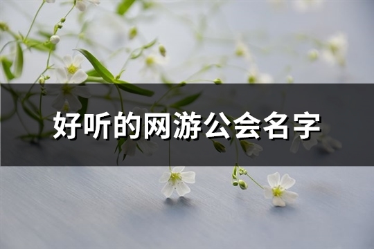 好听的网游公会名字(精选273个)