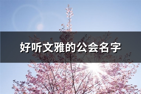 好听文雅的公会名字(共181个)
