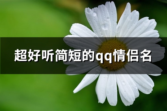 超好听简短的qq情侣名(63个)