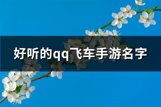 好听的qq飞车手游名字(精选186个)