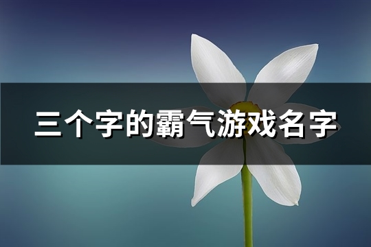 三个字的霸气游戏名字(精选606个)