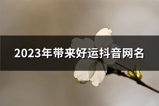 2023年带来好运抖音网名(共563个)