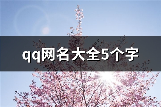 qq网名大全5个字(优选344个)