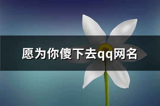 愿为你傻下去qq网名(共191个)