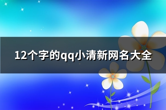 12个字的qq小清新网名大全(精选303个)