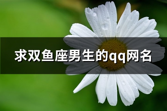 求双鱼座男生的qq网名(优选146个)