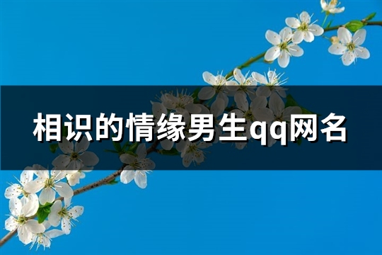 相识的情缘男生qq网名(66个)