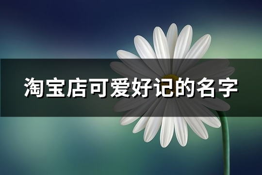 淘宝店可爱好记的名字(精选67个)