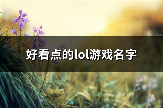 好看点的lol游戏名字(优选664个)