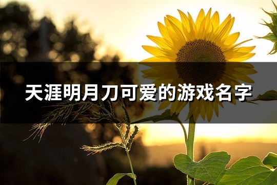 天涯明月刀可爱的游戏名字(共231个)