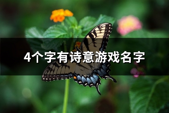 4个字有诗意游戏名字(共1156个)