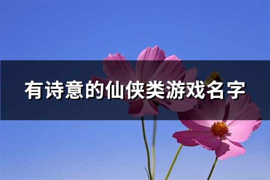 有诗意的仙侠类游戏名字(优选166个)