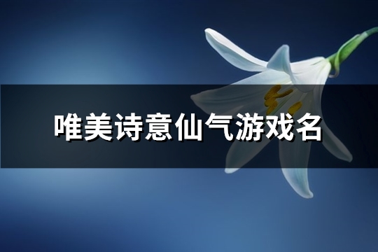 唯美诗意仙气游戏名(优选482个)