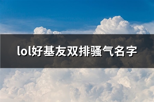 lol好基友双排骚气名字(160个)