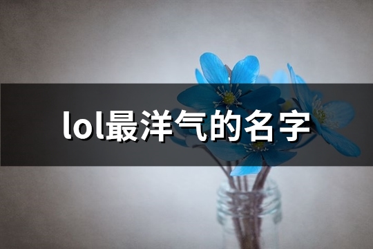 lol最洋气的名字(114个)