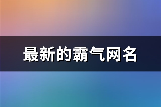 最新的霸气网名(共2045个)