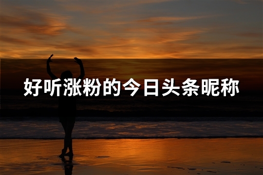 好听涨粉的今日头条昵称(精选493个)